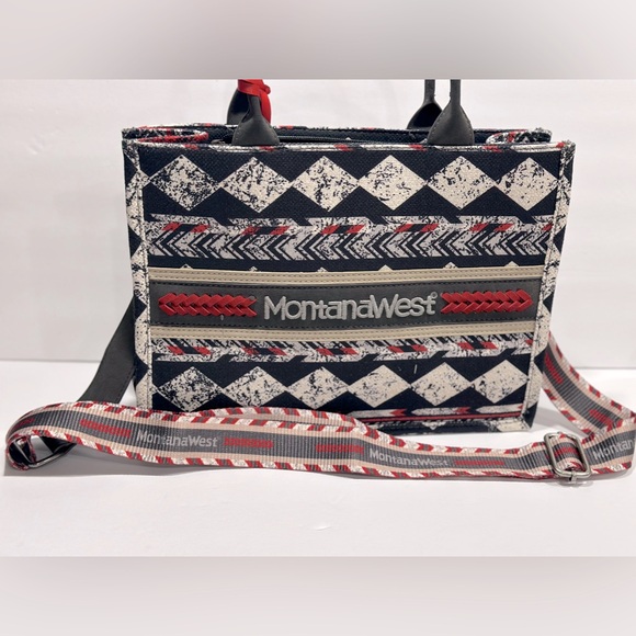 Montana West Boho Aztec Dual Sided Print Concealed Carry Canvas Tote Bag - Picture 2 of 6